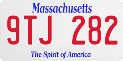 MA license plate 9TJ282