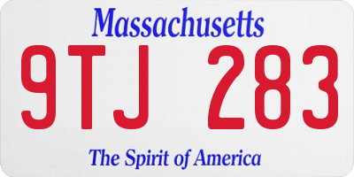 MA license plate 9TJ283
