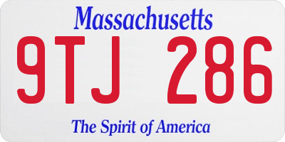 MA license plate 9TJ286