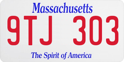 MA license plate 9TJ303