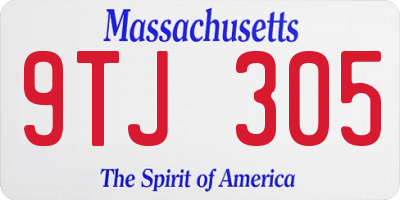 MA license plate 9TJ305