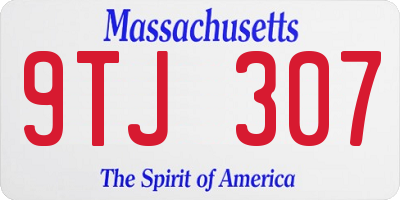 MA license plate 9TJ307