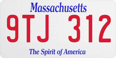 MA license plate 9TJ312