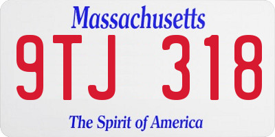 MA license plate 9TJ318