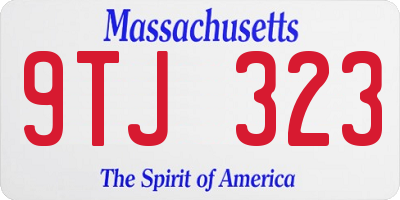 MA license plate 9TJ323