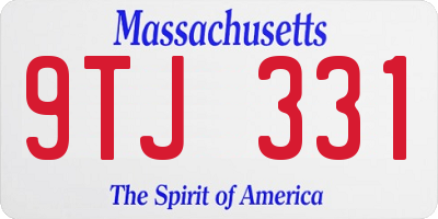 MA license plate 9TJ331