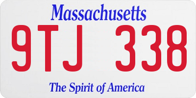 MA license plate 9TJ338
