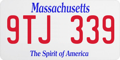 MA license plate 9TJ339