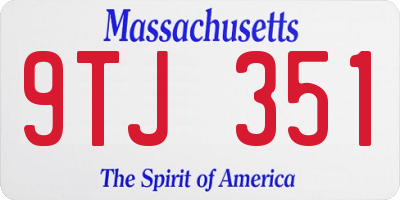 MA license plate 9TJ351
