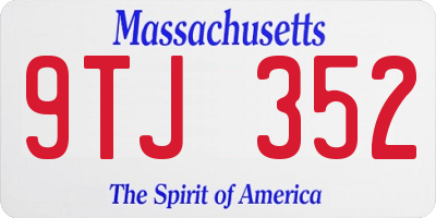 MA license plate 9TJ352