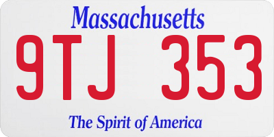 MA license plate 9TJ353