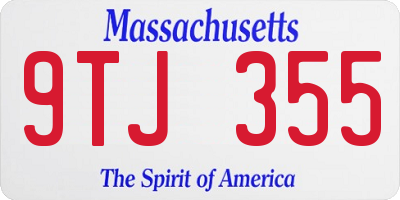 MA license plate 9TJ355
