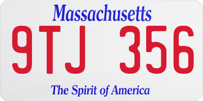 MA license plate 9TJ356