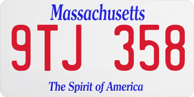 MA license plate 9TJ358