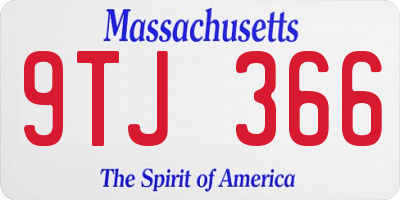 MA license plate 9TJ366