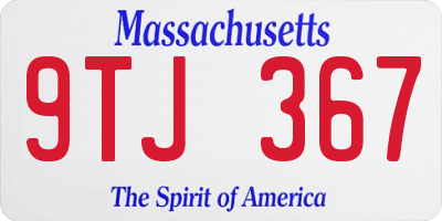 MA license plate 9TJ367
