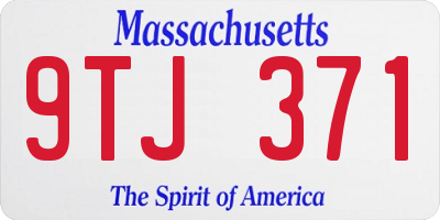 MA license plate 9TJ371