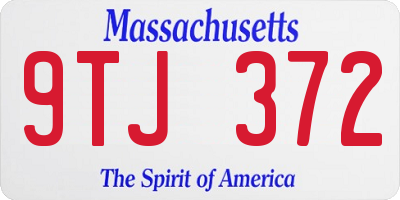 MA license plate 9TJ372