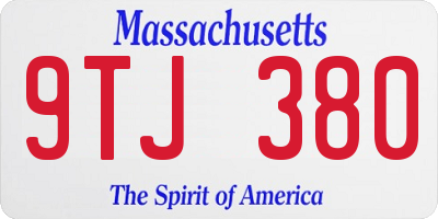 MA license plate 9TJ380