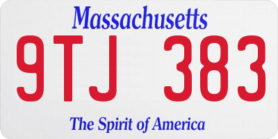 MA license plate 9TJ383