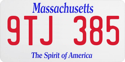 MA license plate 9TJ385