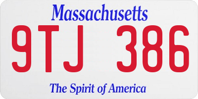 MA license plate 9TJ386