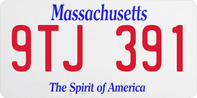 MA license plate 9TJ391