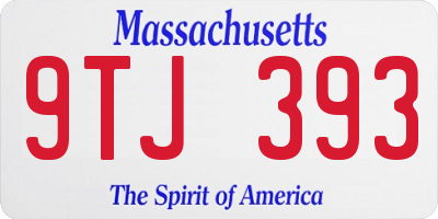 MA license plate 9TJ393