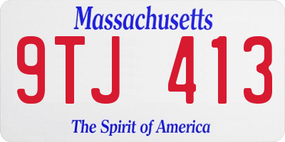 MA license plate 9TJ413