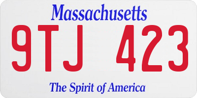 MA license plate 9TJ423