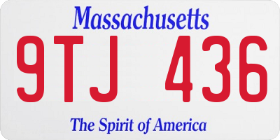 MA license plate 9TJ436
