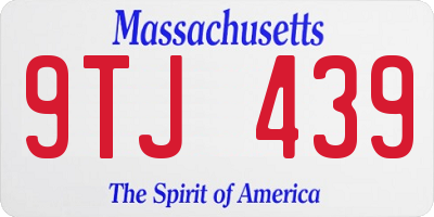 MA license plate 9TJ439