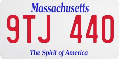 MA license plate 9TJ440