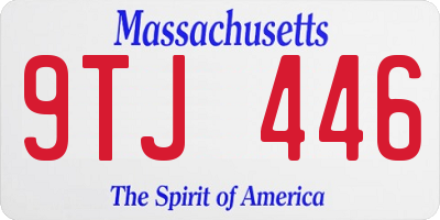 MA license plate 9TJ446