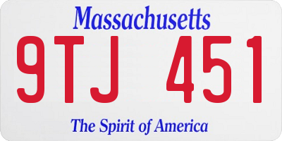 MA license plate 9TJ451