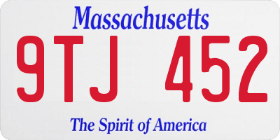MA license plate 9TJ452