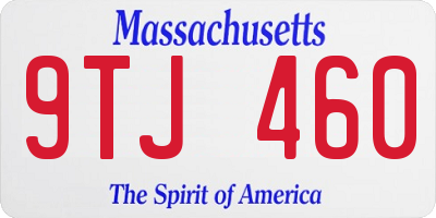 MA license plate 9TJ460