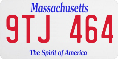 MA license plate 9TJ464