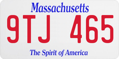 MA license plate 9TJ465