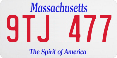 MA license plate 9TJ477