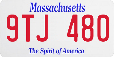 MA license plate 9TJ480
