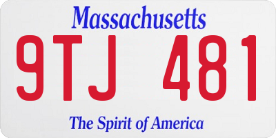 MA license plate 9TJ481