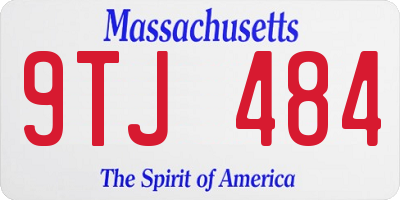 MA license plate 9TJ484