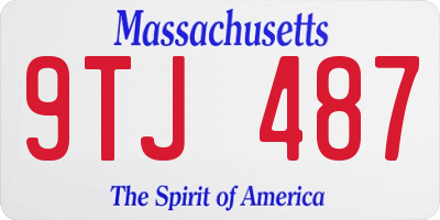 MA license plate 9TJ487