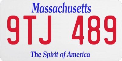 MA license plate 9TJ489