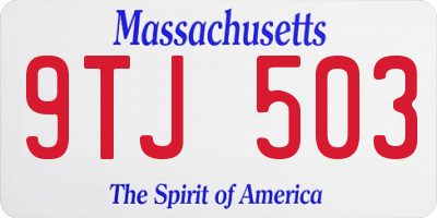 MA license plate 9TJ503