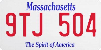 MA license plate 9TJ504