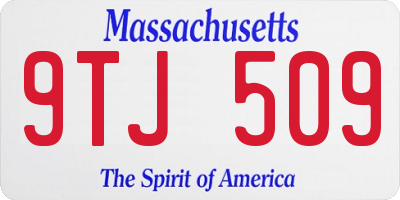 MA license plate 9TJ509