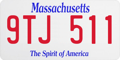 MA license plate 9TJ511