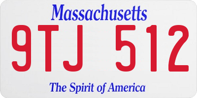 MA license plate 9TJ512